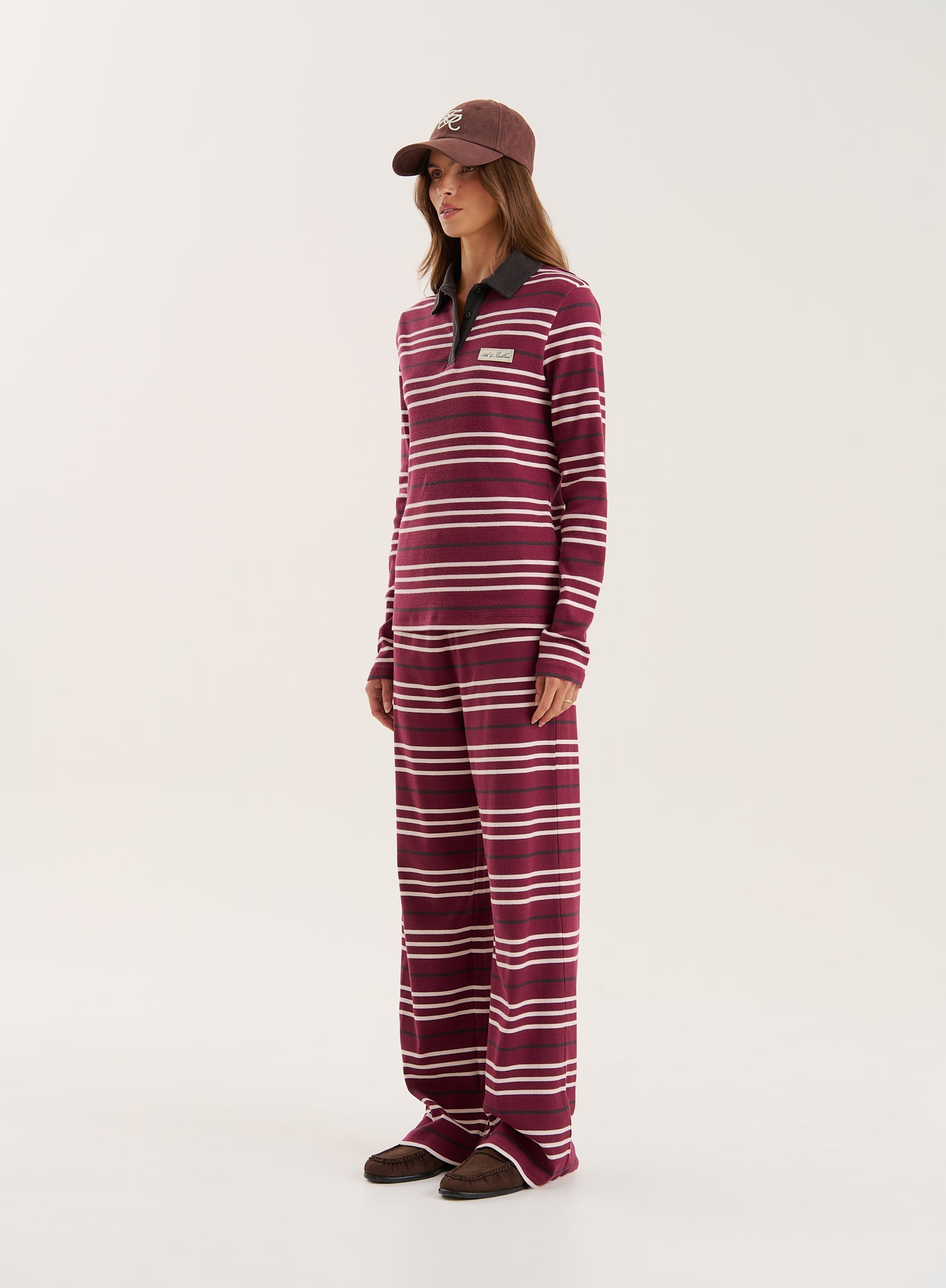 Multi Striped Ribbed Jersey Trousers